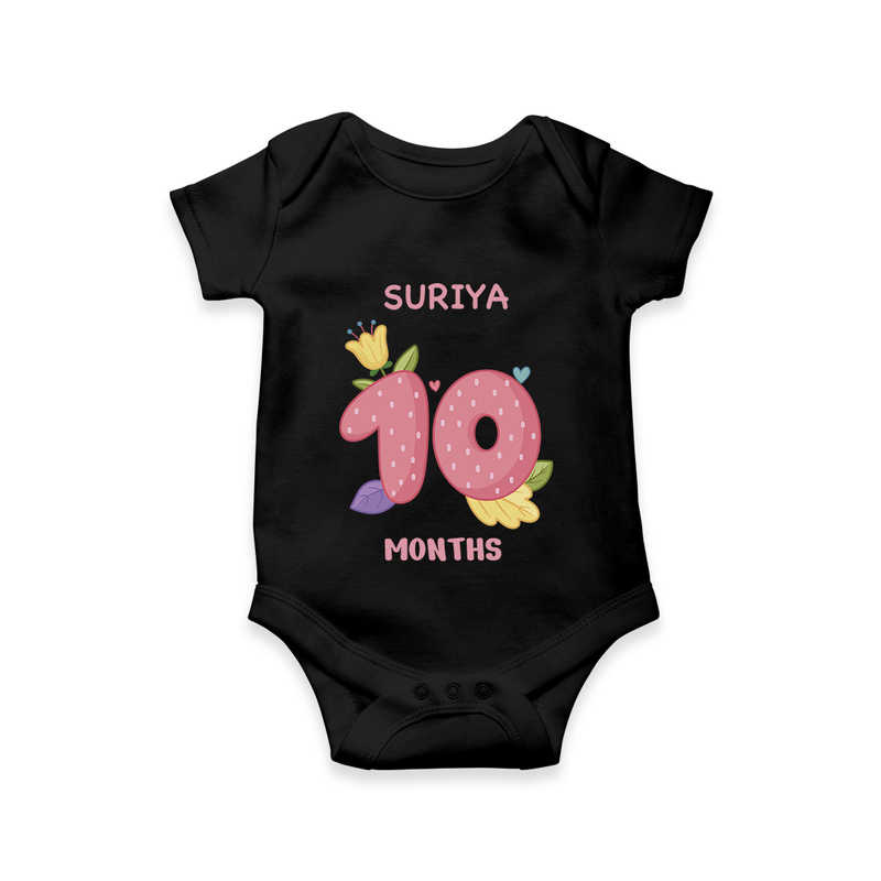 Dress Your Little One In Our Enchanting Customized Baby Romper For Their 10-Month Celebration - BLACK - 0 - 3 Months Old (Chest 16")