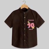 Memorialize your little one's Tenth month Birthday with a personalized Shirt - CHOCOLATE BROWN - 0 - 6 Months Old (Chest 21")