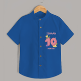 Memorialize your little one's Tenth month Birthday with a personalized Shirt - COBALT BLUE - 0 - 6 Months Old (Chest 21")