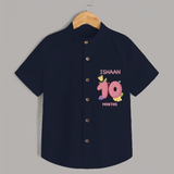Memorialize your little one's Tenth month Birthday with a personalized Shirt - NAVY BLUE - 0 - 6 Months Old (Chest 21")