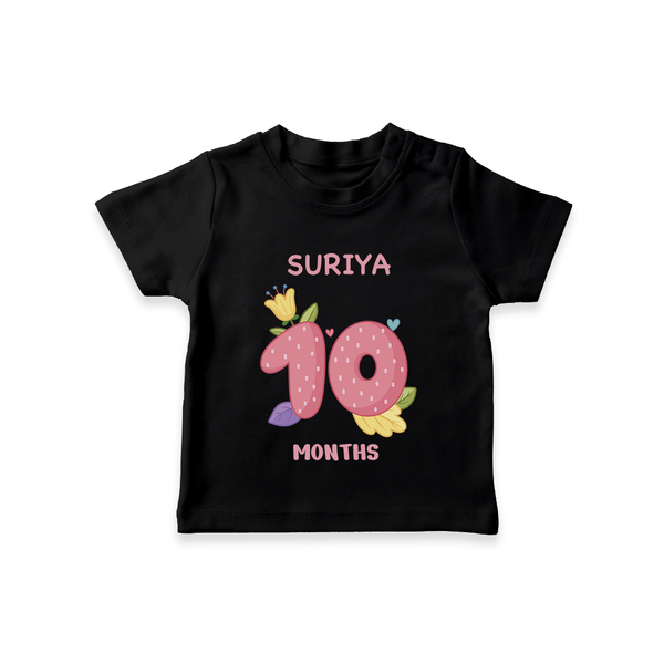 Celebrate Baby's 10th Month | Custom T-Shirt | Premium Cotton - BLACK - 0-5 Months Old (Chest 17")
