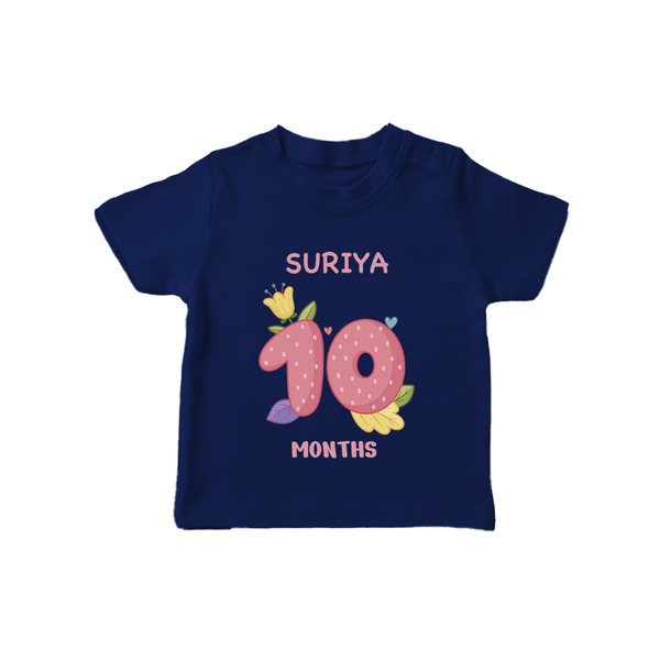 Celebrate Baby's 10th Month | Custom T-Shirt | Premium Cotton - NAVY BLUE - 0-5 Months Old (Chest 17")
