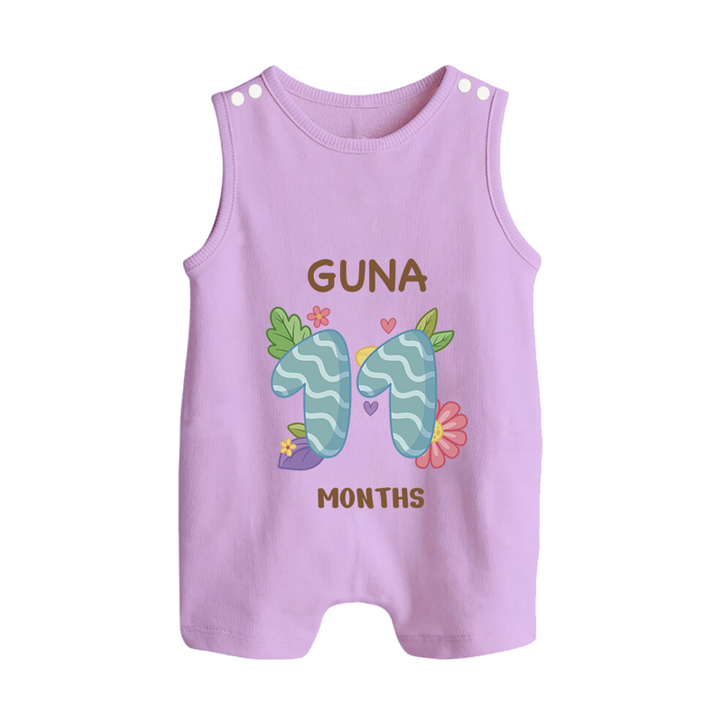Celebrate Baby's 11th Month | Custom Romper Suit/ Sleeveless Romper | Premium Cotton - LILAC - 0 - 5 Months Old (Chest 18")