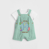 Memorialize your little one's Eleventh month with a personalized Dungaree - LIGHT GREEN - 0 - 5 Months Old (Chest 17")