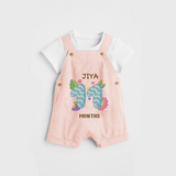 Memorialize your little one's Eleventh month with a personalized Dungaree - PEACH - 0 - 5 Months Old (Chest 17")