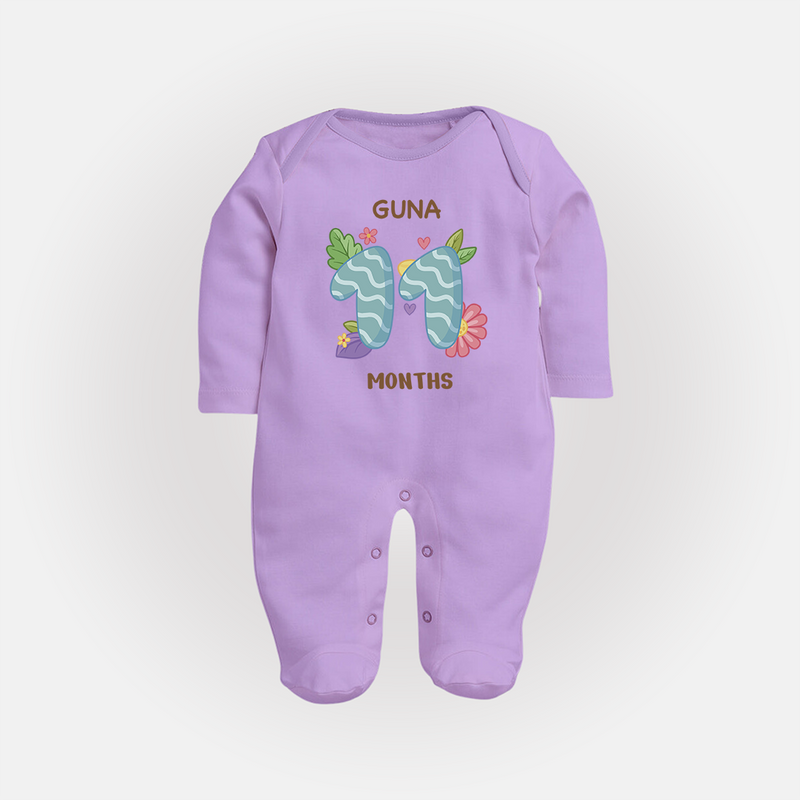 Dress Your Little One In Our Enchanting Customized Baby Sleep Suit For Their 11-Month Celebration - LILAC - New Born (Chest 7.5")