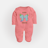 Dress Your Little One In Our Enchanting Customized Baby Sleep Suit For Their 11-Month Celebration - PEACH - New Born (Chest 7.5")