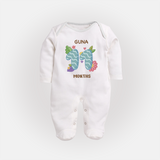 Dress Your Little One In Our Enchanting Customized Baby Sleep Suit For Their 11-Month Celebration - WHITE - New Born (Chest 7.5")