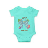 Memorialize your little one's Eleventh month with a personalized romper/onesie - ARCTIC BLUE - 0 - 3 Months Old (Chest 16")