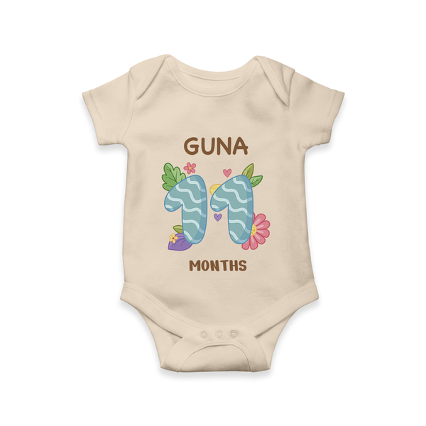 Celebrate Baby's 11th Month | Custom Romper/Onesie | Premium Cotton - IVORY - New Born (Chest 14")
