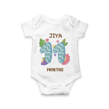 Memorialize your little one's Eleventh month with a personalized romper/onesie - WHITE - 0 - 3 Months Old (Chest 16")