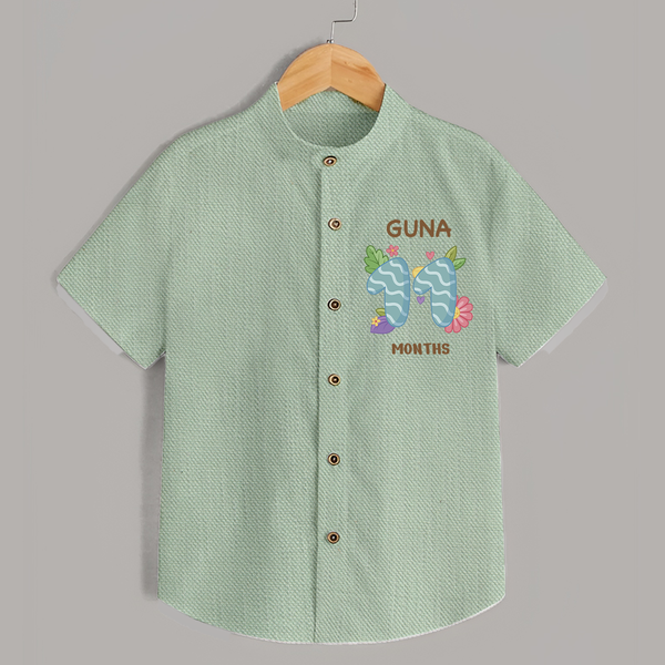 Celebrate Baby's 11th Month | Custom Shirt | Premium Cotton - MINT GREEN - 0 - 6 Months Old (Chest 23")