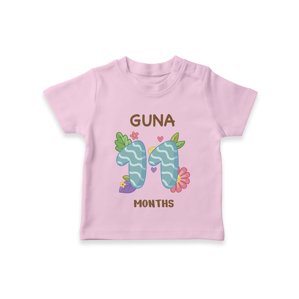Celebrate Baby's 11th Month | Custom T-Shirt | Premium Cotton - BABY PINK - 0-5 Months Old (Chest 17")