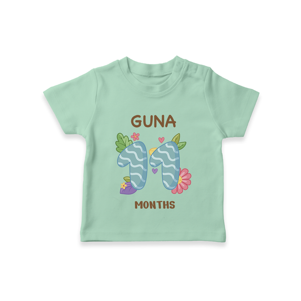 Celebrate Baby's 11th Month | Custom T-Shirt | Premium Cotton - MINT GREEN - 0-5 Months Old (Chest 17")