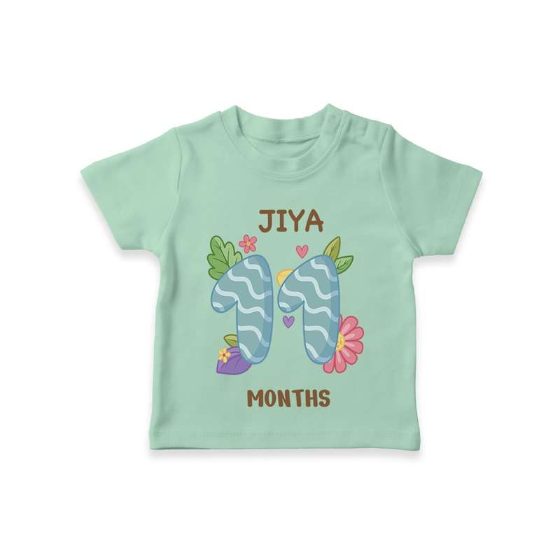 Memorialize your little one's Eleventh month with a personalized kids T-shirts - MINT GREEN - 0 - 5 Months Old (Chest 17")