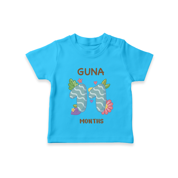 Celebrate Baby's 11th Month | Custom T-Shirt | Premium Cotton - SKY BLUE - 0-5 Months Old (Chest 17")