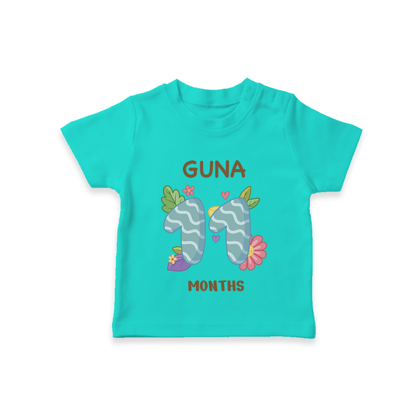 Celebrate Baby's 11th Month | Custom T-Shirt | Premium Cotton - TEAL - 0-5 Months Old (Chest 17")