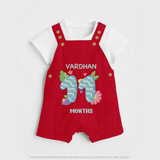 Dress Your Little One In Our Enchanting Customized Baby Dungaree Set For Their 11-Month Celebration - RED - 0 - 5 Months Old (Chest 18")