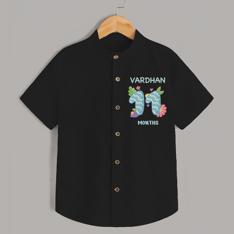 Celebrate Baby's 11th Month | Custom Shirt | Premium Cotton - BLACK - 0 - 6 Months Old (Chest 23")