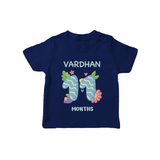 Celebrate Baby's 11th Month | Custom T-Shirt | Premium Cotton - NAVY BLUE - 0-5 Months Old (Chest 17")