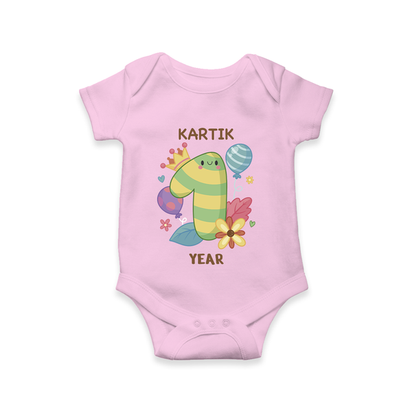 Memorialize your little one's First Year with a personalized romper/onesie - PINK - 0 - 3 Months Old (Chest 16")