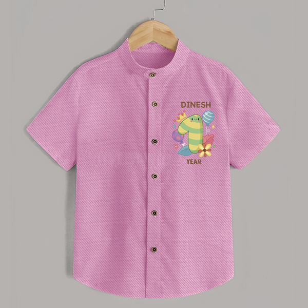 Celebrate Baby's 1st Year | Custom Shirt | Premium Cotton - BABY PINK - 0 - 6 Months Old (Chest 23")