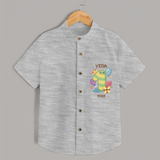 Memorialize your little one's First Year Birthday with a personalized Shirt - GREY MELANGE - 0 - 6 Months Old (Chest 21")