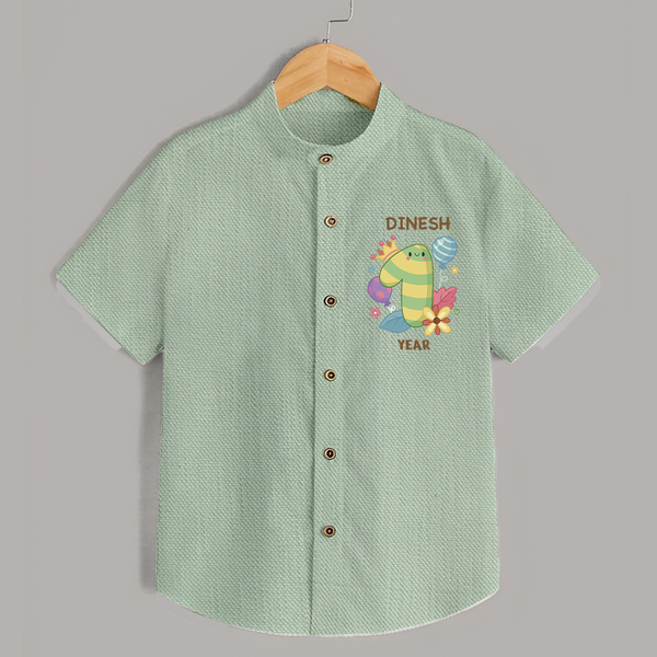 Celebrate Baby's 1st Year | Custom Shirt | Premium Cotton - MINT GREEN - 0 - 6 Months Old (Chest 23")