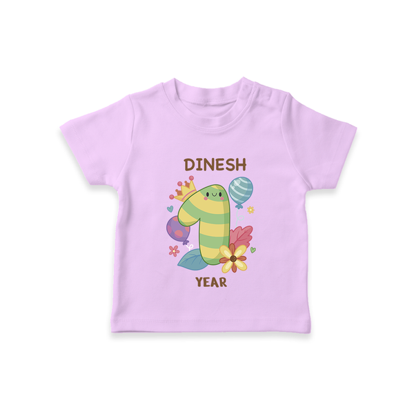Celebrate Baby's 1st Year | Custom T-Shirt | Premium Cotton - LILAC - 0-5 Months Old (Chest 17")