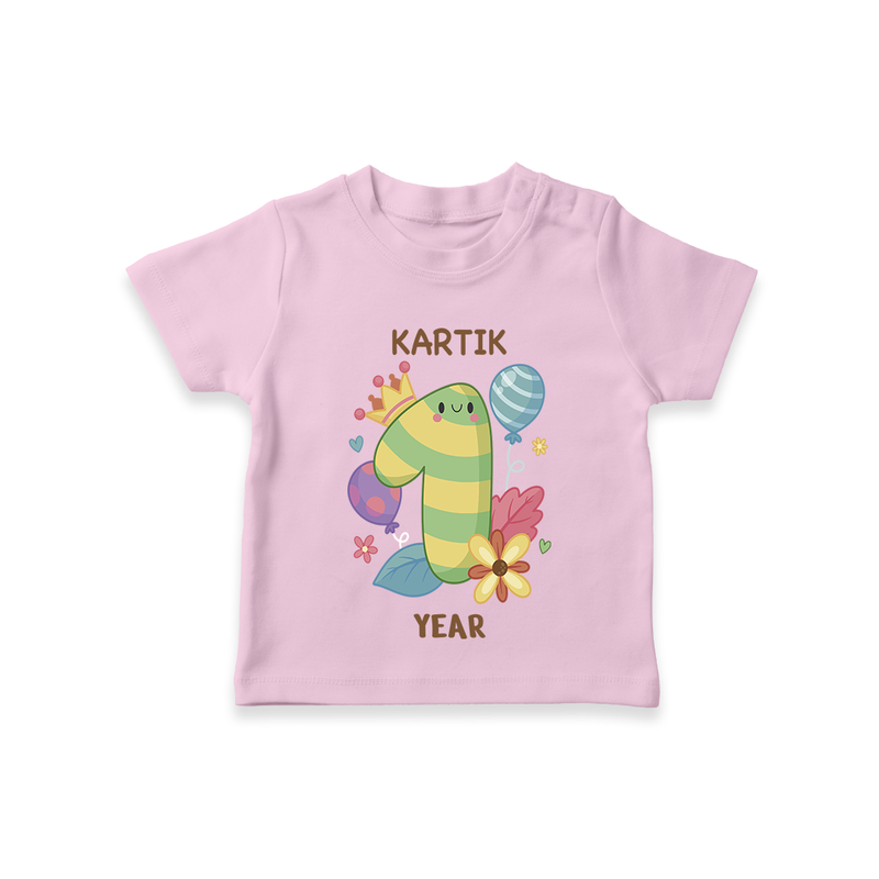 Memorialize your little one's Twelfth month with a personalized kids T-shirts - PINK - 0 - 5 Months Old (Chest 17")