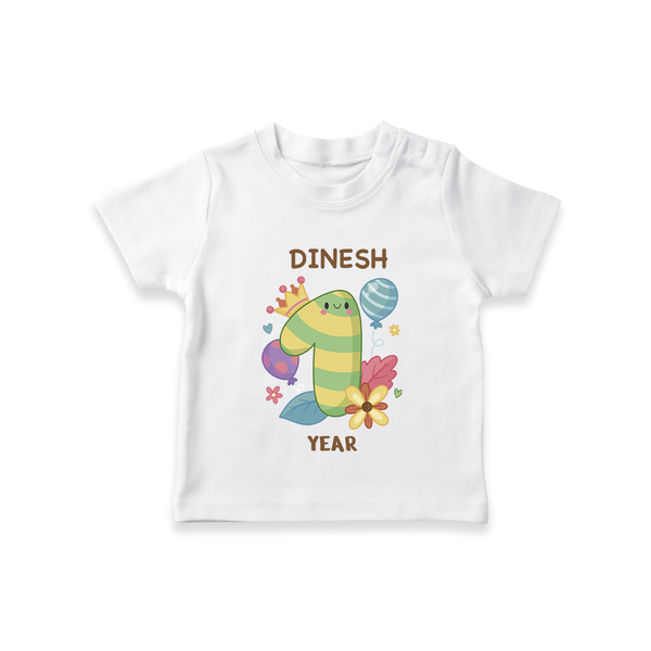 Celebrate Baby's 1st Year | Custom T-Shirt | Premium Cotton - WHITE - 0-5 Months Old (Chest 17")