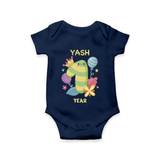 Memorialize your little one's First Year with a personalized romper/onesie - NAVY BLUE - 0 - 3 Months Old (Chest 16")