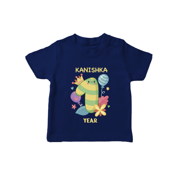 Celebrate Baby's 1st Year | Custom T-Shirt | Premium Cotton - NAVY BLUE - 0-5 Months Old (Chest 17")