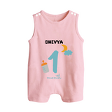 1 Month Old Baby Clothing | Custom Romper Suit/ Sleeveless Romper Design | Ideal for Gifting - BABY PINK - 0 - 5 Months Old (Chest 18")