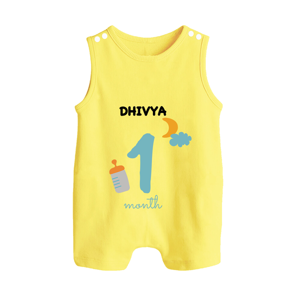 1 Month Old Baby Clothing | Custom Romper Suit/ Sleeveless Romper Design | Ideal for Gifting - PASTEL YELLOW - 0 - 5 Months Old (Chest 18")