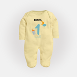 Celebrate Your Baby's First Month With Our Uniquely Customized Baby Sleep Suit, Designed For Precious Moments - PASTEL YELLOW - New Born (Chest 7.5")