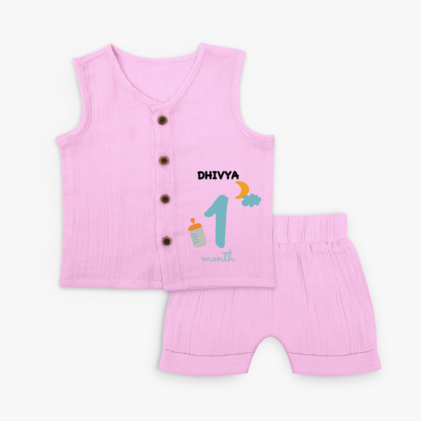 1 Month Old Baby Clothing | Custom Jabla Set Design | Ideal for Gifting - BABY PINK - 0 - 3 Months Old (Chest 9.8")