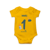 Celebrate The 1st Month Birthday Custom Romper, Personalized with your Baby's name