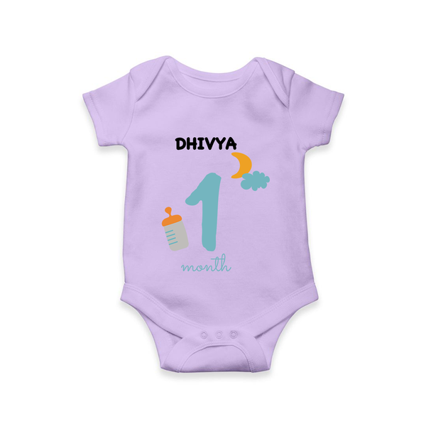 1 Month Old Baby Clothing | Custom Romper/Onesie Design | Ideal for Gifting - LILAC - New Born (Chest 14")