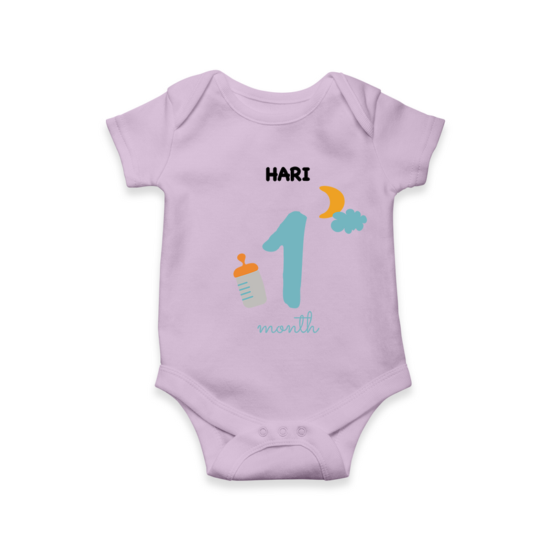 Celebrate The 1st Month Birthday Custom Romper, Personalized with your Baby's name