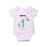 Celebrate Your Baby's First Month With Our Uniquely Customized Baby Romper, Designed For Precious Moments - LILAC - 0 - 3 Months Old (Chest 16")