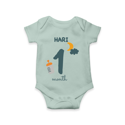 Celebrate The 1st Month Birthday Custom Romper, Personalized with your Baby's name