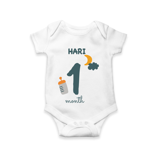 Celebrate The 1st Month Birthday Custom Romper, Personalized with your Baby's name