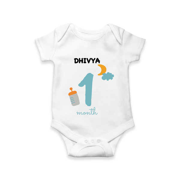 1 Month Old Baby Clothing | Custom Romper/Onesie Design | Ideal for Gifting - WHITE - New Born (Chest 14")