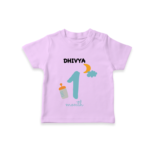 1 Month Old Baby Clothing | Custom T-Shirt Design | Ideal for Gifting - LILAC - 0-5 Months Old (Chest 17")