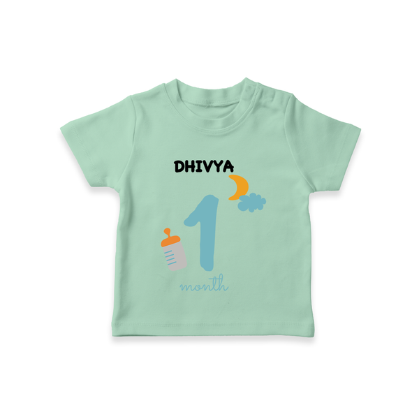 1 Month Old Baby Clothing | Custom T-Shirt Design | Ideal for Gifting - MINT GREEN - 0-5 Months Old (Chest 17")