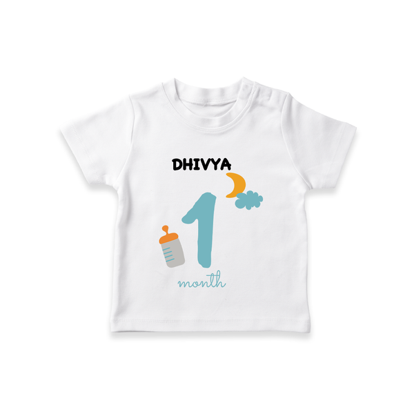1 Month Old Baby Clothing | Custom T-Shirt Design | Ideal for Gifting - WHITE - 0-5 Months Old (Chest 17")