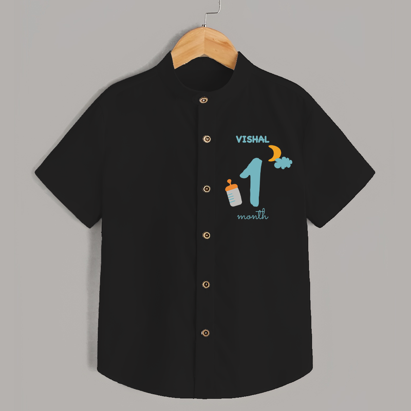 1 Month Old Baby Clothing | Custom Shirt Design | Ideal for Gifting - BLACK - 0 - 6 Months Old (Chest 23")