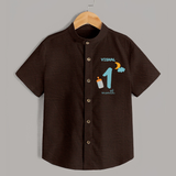 1 Month Old Baby Clothing | Custom Shirt Design | Ideal for Gifting - CHOCOLATE BROWN - 0 - 6 Months Old (Chest 23")