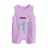 Celebrate Your Baby's First Month With Our Uniquely Customized Baby Romper Suit, Designed For Precious Moments - LILAC - 0 - 5 Months Old (Chest 18")